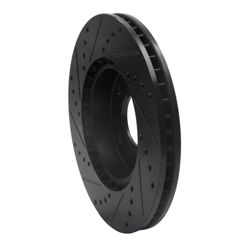 R1 10-13 Kia Forte Koup Front Right Drilled & Slotted Black Brake Rotor