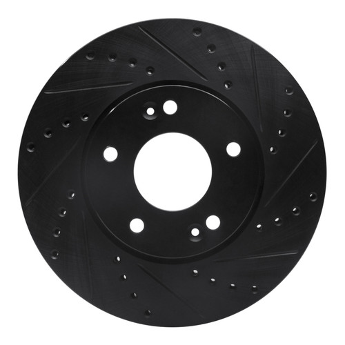 R1 07-10 Kia Rondo (Canada) Front Right Drilled & Slotted Black Brake Rotor
