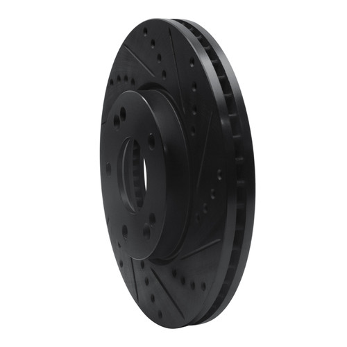 R1 07-10 Kia Rondo (Canada) Front Right Drilled & Slotted Black Brake Rotor