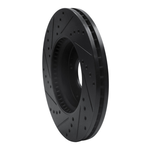 R1 07-10 Kia Rondo (Canada) Front Right Drilled & Slotted Black Brake Rotor