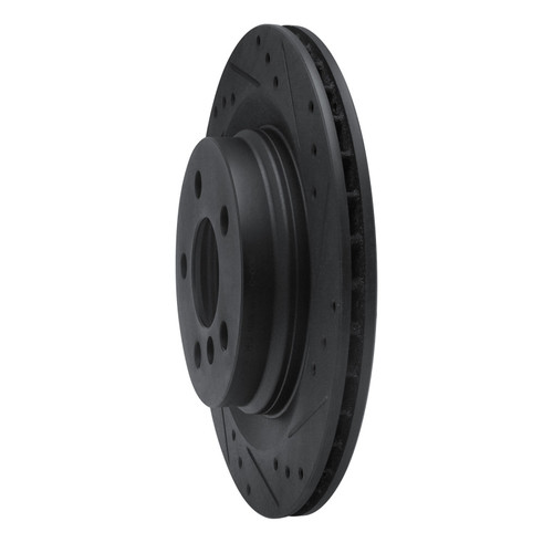 R1 16-26 BMW 228I Gran Coupe Rear Right Drilled & Slotted Black Brake Rotor