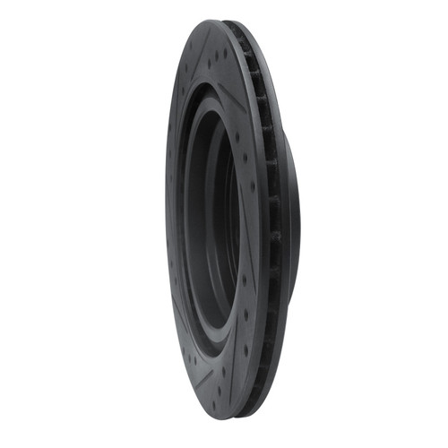 R1 16-26 BMW 228I Gran Coupe Rear Right Drilled & Slotted Black Brake Rotor