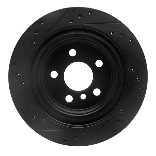 R1 16-26 BMW 228I Gran Coupe Rear Right Drilled & Slotted Black Brake Rotor