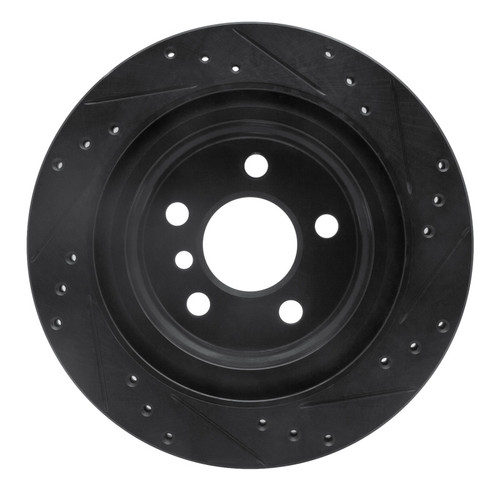 R1 16-26 BMW 228I Gran Coupe Rear Left Drilled & Slotted Black Brake Rotor