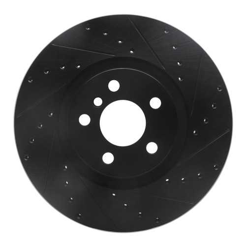 R1 15-25 BMW 228I xDrive Gran Coupe Front Right Drilled & Slotted Black Brake Rotor