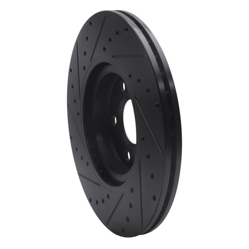 R1 15-25 BMW 228I xDrive Gran Coupe Front Right Drilled & Slotted Black Brake Rotor