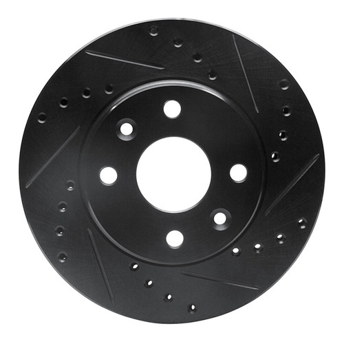 R1 94-00 Kia Spectra Front Right Drilled & Slotted Black Brake Rotor