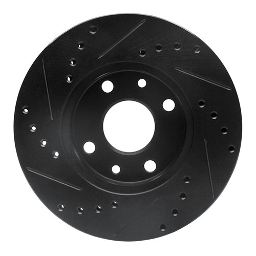 R1 94-00 Kia Spectra Front Right Drilled & Slotted Black Brake Rotor