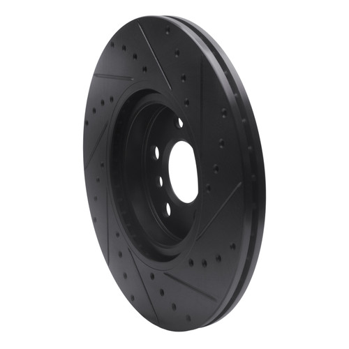 R1 15-25 BMW X2 Front Left Drilled & Slotted Black Brake Rotor