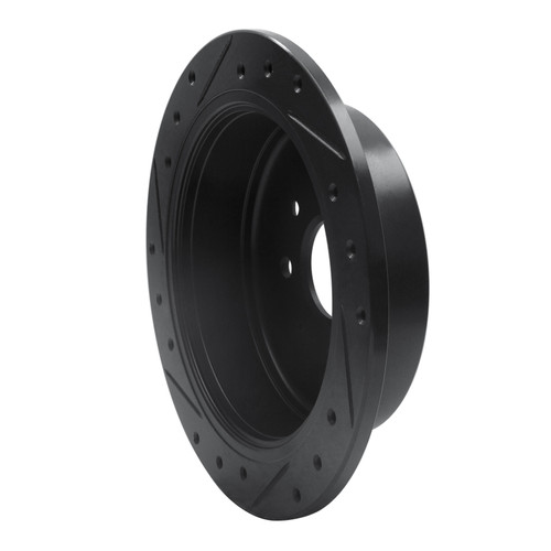 R1 95-97 Kia Sephia Rear Right Drilled & Slotted Black Brake Rotor