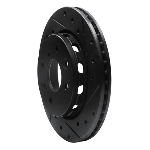 R1 94-00 Kia Spectra Front Right Drilled & Slotted Black Brake Rotor ECB-21001R