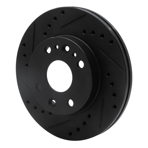 R1 94-02 Ford ASPIRE Front Left Drilled & Slotted Black Brake Rotor