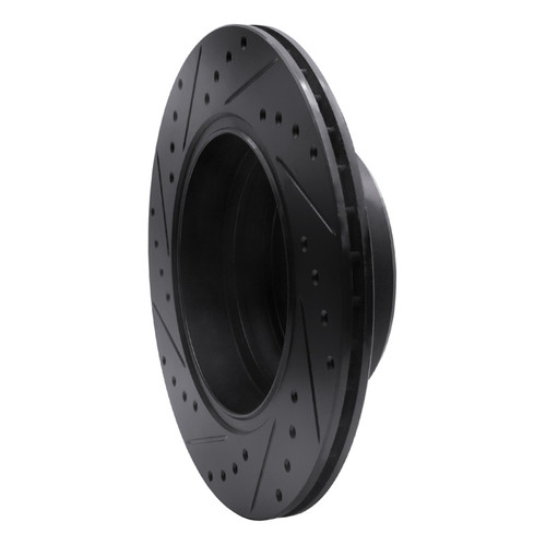 R1 02-06 BMW X5 Rear Right Drilled & Slotted Black Brake Rotor