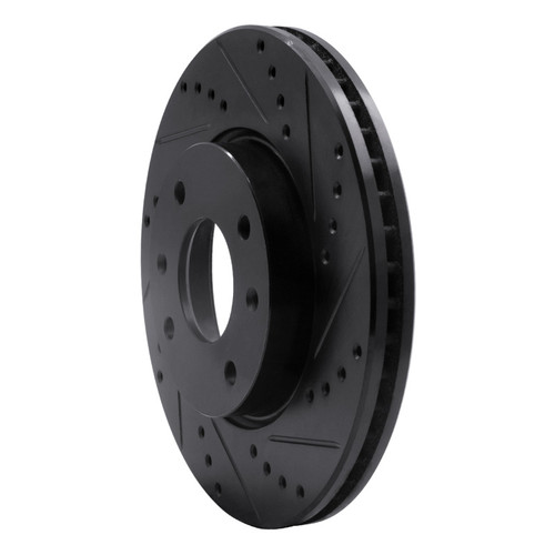 R1 02-06 Hyundai Sonata Front Right Drilled & Slotted Black Brake Rotor