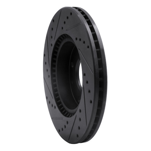 R1 02-06 Hyundai Sonata Front Right Drilled & Slotted Black Brake Rotor