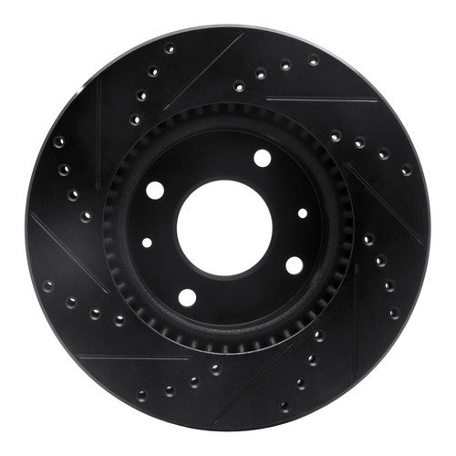 R1 02-06 Hyundai Sonata Front Right Drilled & Slotted Black Brake Rotor
