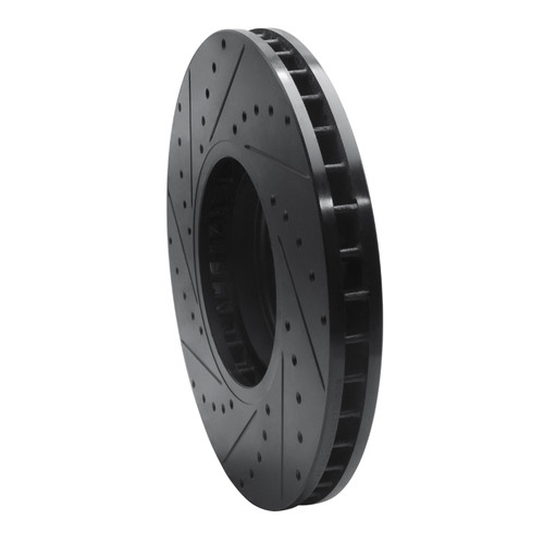 R1 02-06 BMW X5 Front Right Drilled & Slotted Black Brake Rotor