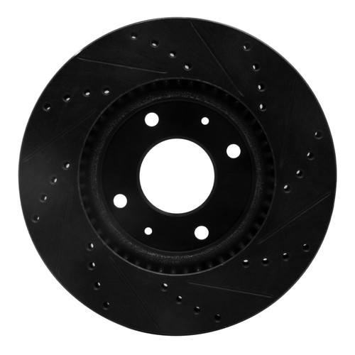 R1 02-06 Hyundai Sonata Front Left Drilled & Slotted Black Brake Rotor
