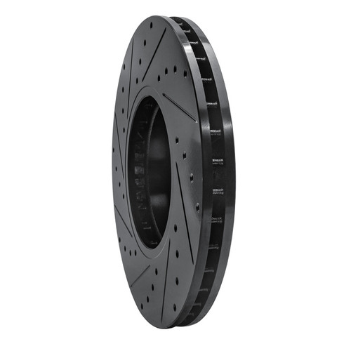 R1 00-06 BMW X5 Front Right Drilled & Slotted Black Brake Rotor