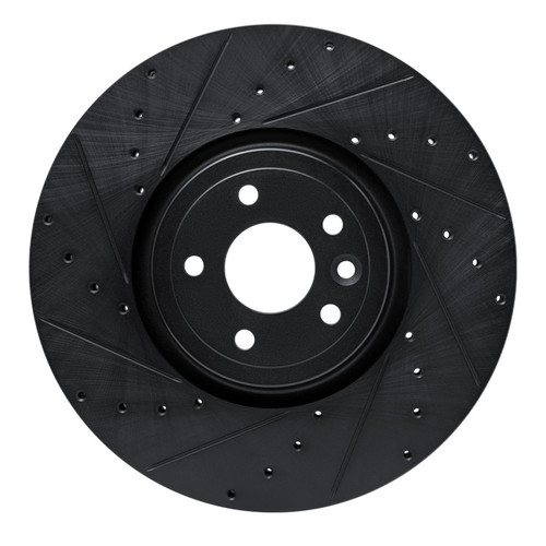 R1 16-24 Jaguar XF Front Left Drilled & Slotted Black Brake Rotor