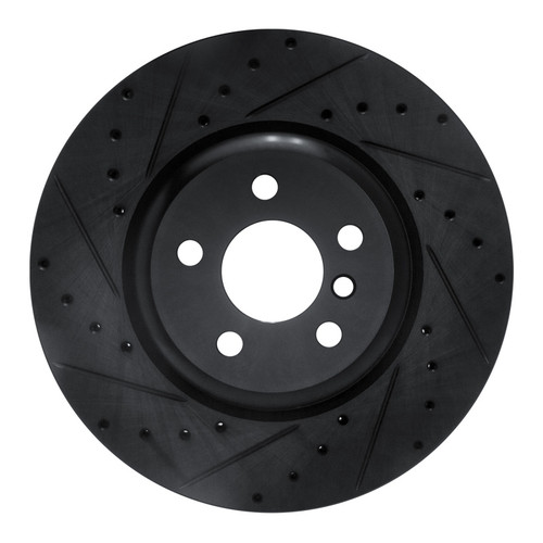 R1 16-25 BMW 430I Rear Left Drilled & Slotted Black Brake Rotor