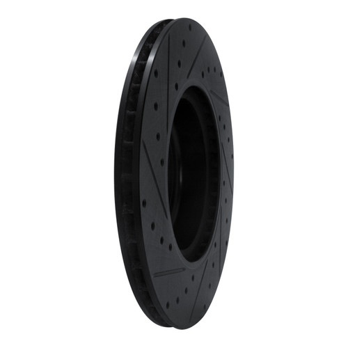 R1 16-25 BMW 430I Rear Left Drilled & Slotted Black Brake Rotor