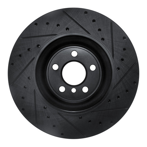 R1 16-25 BMW 430I Rear Left Drilled & Slotted Black Brake Rotor