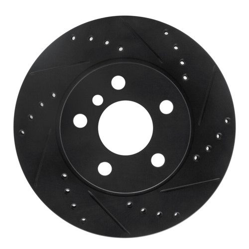 R1 14-21 BMW i3 Front Right Drilled & Slotted Black Brake Rotor