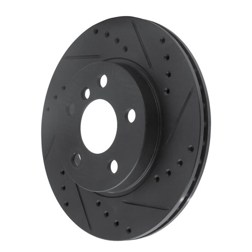 R1 14-21 BMW i3 Front Right Drilled & Slotted Black Brake Rotor