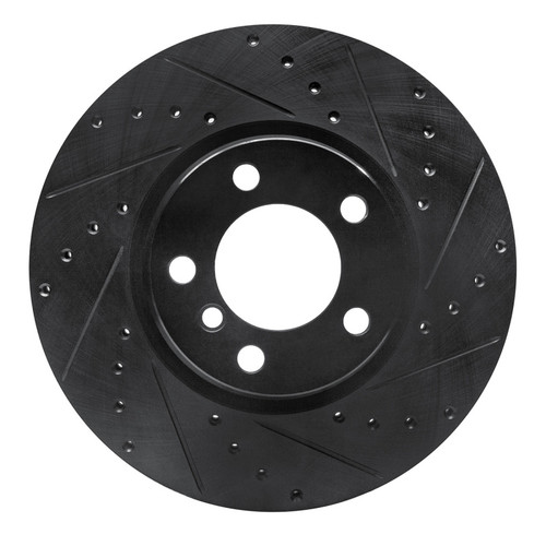 R1 12-18 BMW 428I Front Right Drilled & Slotted Black Brake Rotor