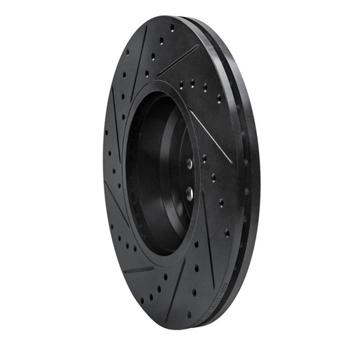 R1 12-18 BMW 428I Front Right Drilled & Slotted Black Brake Rotor