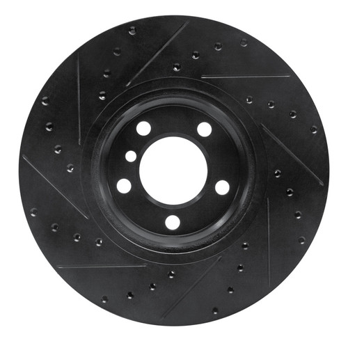 R1 12-18 BMW 228I Front Left Drilled & Slotted Black Brake Rotor