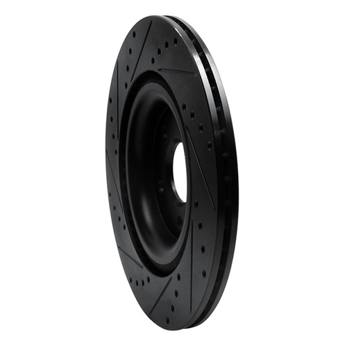 R1 14-21 Jaguar F-Type Rear Right Drilled & Slotted Black Brake Rotor