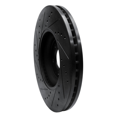 R1 10-24 Jaguar XKR Front Right Drilled & Slotted Black Brake Rotor