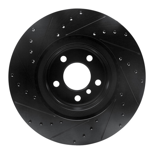 R1 12-20 BMW M240I Coupe & Convertible Rear Right Drilled & Slotted Black Brake Rotor