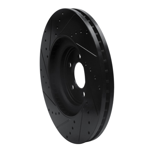 R1 06-21 Jaguar F-Type Front Right Drilled & Slotted Black Brake Rotor