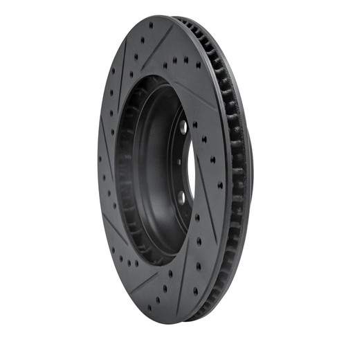 R1 97-04 Porsche Boxster Front Right Drilled & Slotted Black Brake Rotor