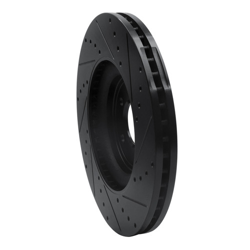 R1 06-21 Jaguar F-Type Front Left Drilled & Slotted Black Brake Rotor