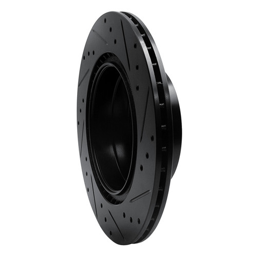 R1 06-21 BMW 228I xDrive Rear Left Drilled & Slotted Black Brake Rotor