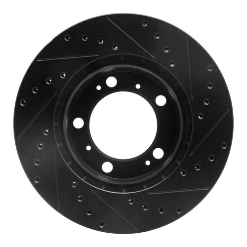 R1 97-04 Porsche Boxster Front Left Drilled & Slotted Black Brake Rotor