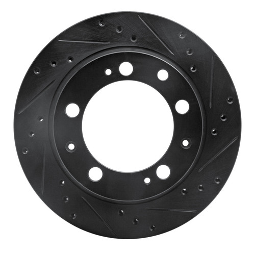 R1 87-89 Porsche 944 Except Turbo Rear Right Drilled & Slotted Black Brake Rotor