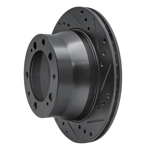 R1 87-89 Porsche 944 Except Turbo Rear Right Drilled & Slotted Black Brake Rotor