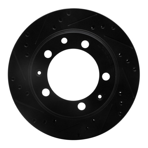 R1 87-89 Porsche 944 Except Turbo Rear Left Drilled & Slotted Black Brake Rotor