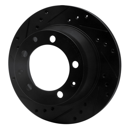 R1 87-89 Porsche 944 Except Turbo Rear Left Drilled & Slotted Black Brake Rotor