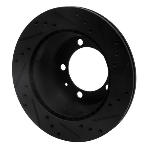 R1 87-89 Porsche 944 Except Turbo Rear Left Drilled & Slotted Black Brake Rotor