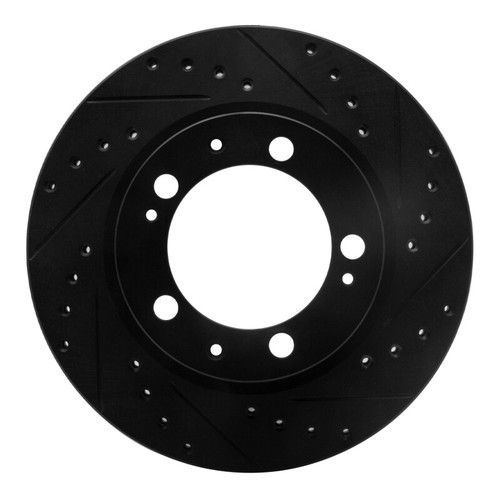 R1 89-97 Porsche 911 Front Right Drilled & Slotted Black Brake Rotor