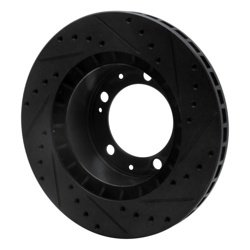 R1 89-97 Porsche 911 Front Left Drilled & Slotted Black Brake Rotor