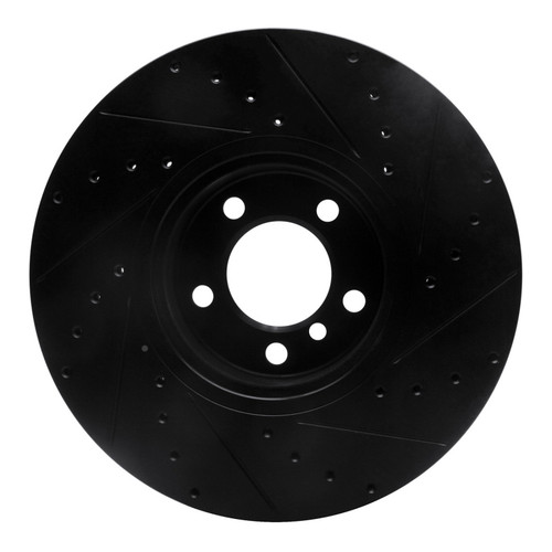 R1 12-21 BMW 228I Front Left Drilled & Slotted Black Brake Rotor