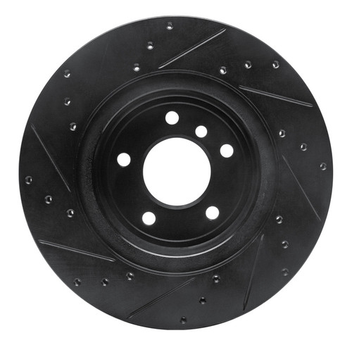 R1 11-16 BMW Z4 Rear Right Drilled & Slotted Black Brake Rotor
