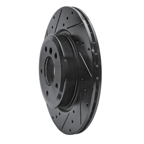 R1 11-16 BMW Z4 Rear Left Drilled & Slotted Black Brake Rotor